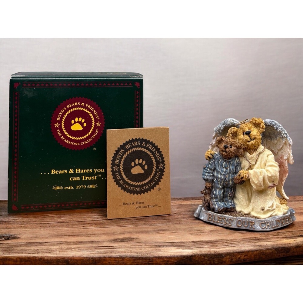 2001 Boyds Bearstone "Hope Angelwish & Every child…. Bless Our Children" #228361
